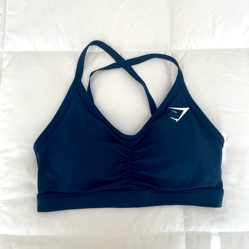 GYMSHARK TRAINING MEDIUM SUPPORTS BRA in Navy